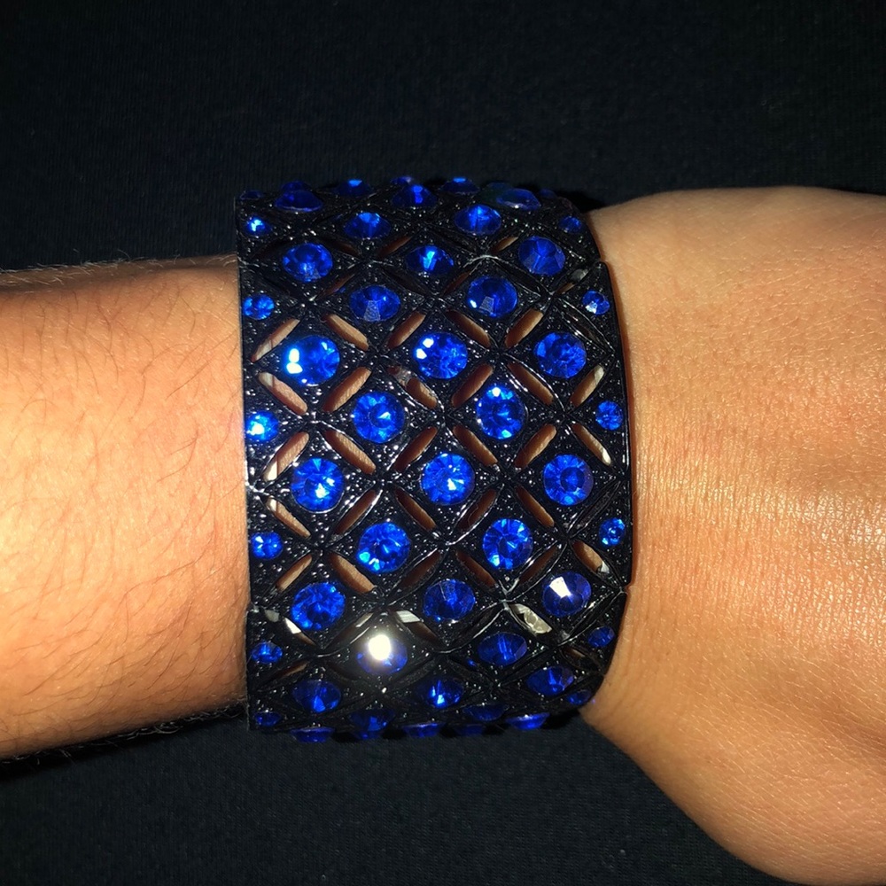 Black and Blue Cuff Bracelet